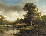 Willem Roelofs Landschap met beek Spain oil painting artist